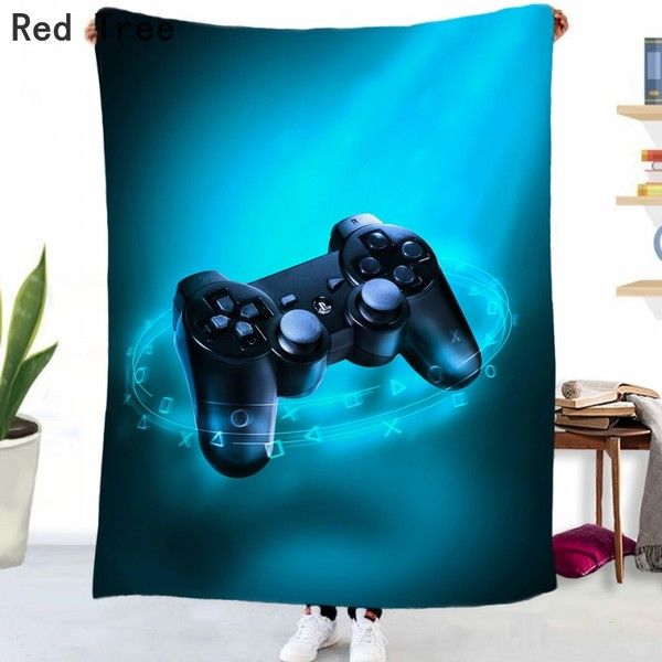 Gamer Gamepad Biancheria da letto Coperta stampata in 3D Divano Copertura da viaggio per auto Caldo morbido tessuto di flanella 100 * 150 cm / 150 * 200 cm Regalo per bambini di diverse dimensioni