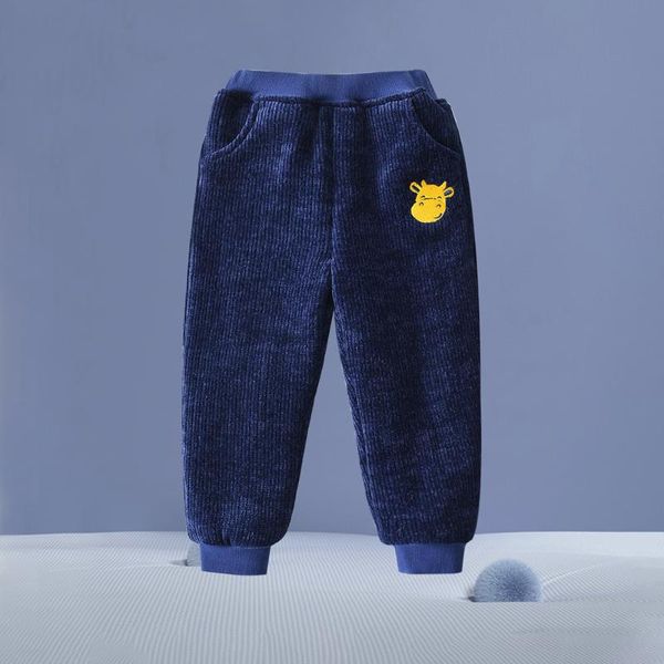 

trousers children pants thick warm fleece corduroy kids clothes winter autumn boys for fashion baby haroun, Blue