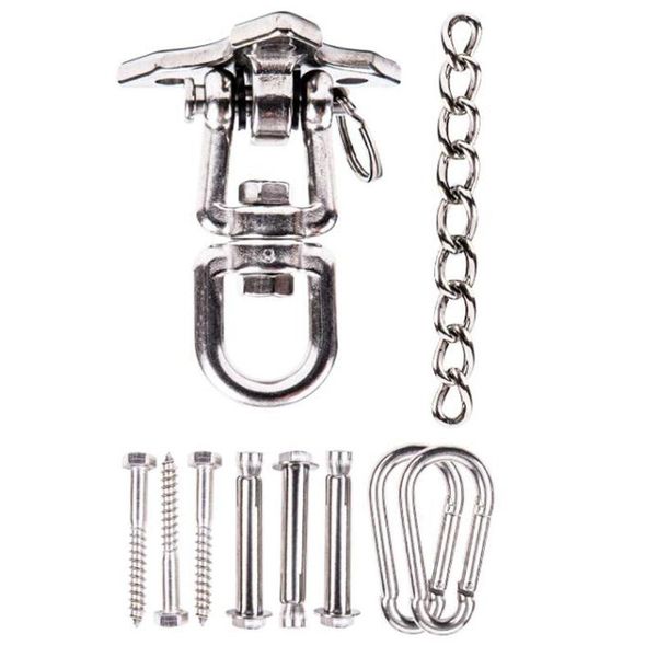 

camp furniture hammock suspension kit with swing chain 100-pound load-bearing 360Â° rotating durable hook for swings chairs yoga