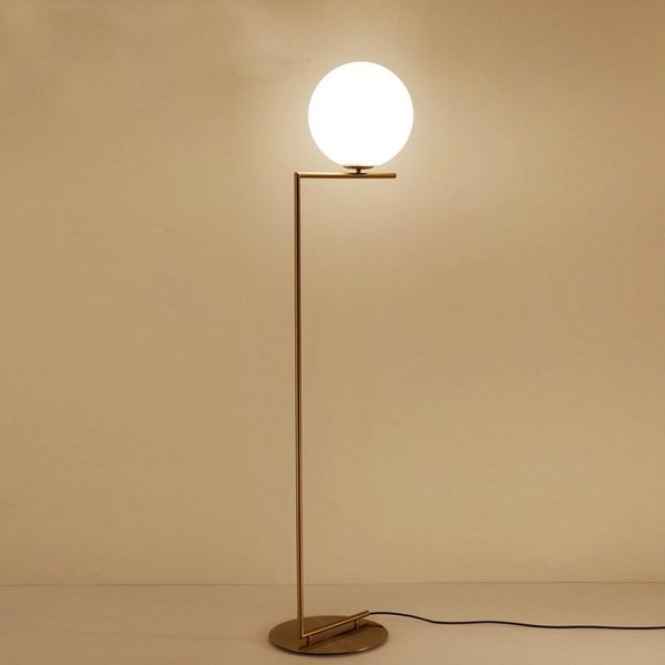 

floor lamps modern white glass globe shade d30cm lamp brass linear led light artistic for bedroom beside deco home lighting f032