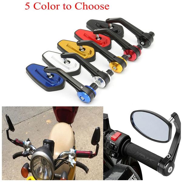 

motorcycle mirrors 1pair 7/8" 22mm handlebar reflective rearview end mirror car accessories reversing motorbike