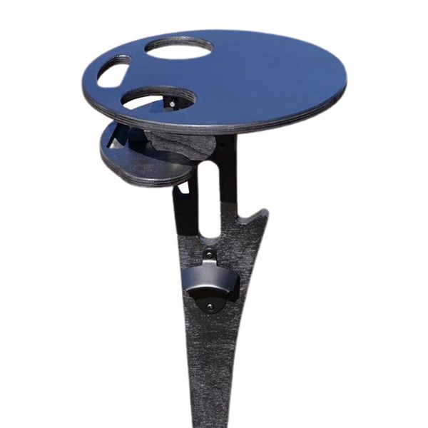 

camp furniture wooden picnic table wine glass rack easy to carry outdoor portable for garden travel mini with foldable round desktop