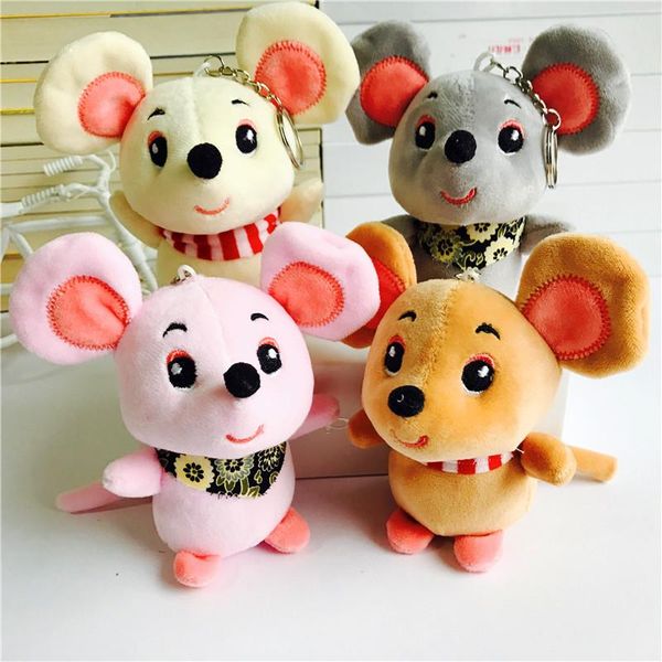 

keychains mouse plush toy keyring holder anime keychain car key pendant for bag gifts women kids girls lanyard, Silver