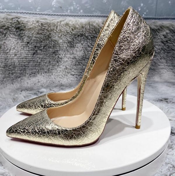 

luxury brand designer shoes for women 2021 new red bottoms high heels plus size euro34 to 45 pointed toes party stiletto heel pumps wedding, Black