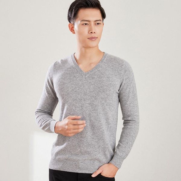 

men's sweaters cashmere sweater men 2021 100% pure wool v-neck thin pullover color casual business shirt knitted jacket, White;black