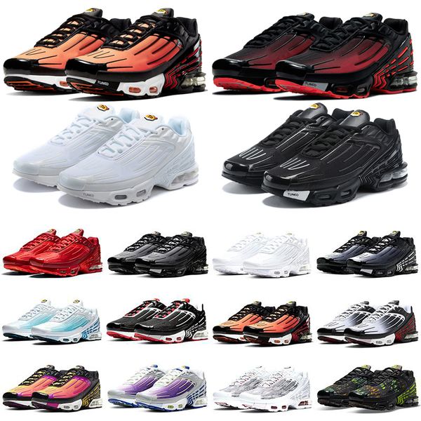 

tn plus 3 running shoes mens trainers tn 2 chaussures triple black laser blue bred purple bebula radiant red tiger outdoor sports sneakers