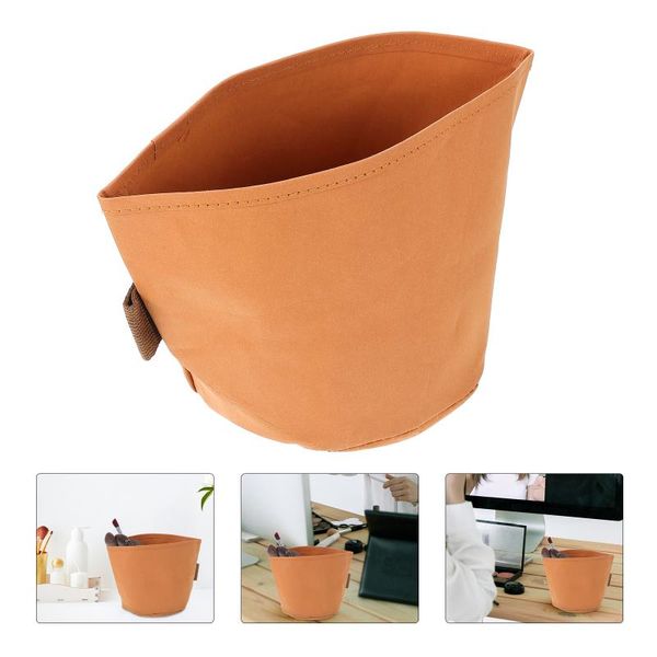

storage bags 1pc washed kraft paper bag multifunctional portable travel desktop