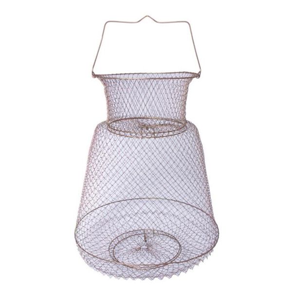 

1pc lightweight foldable iron mesh fishing nets fish pot small basket collapsible catching accessories
