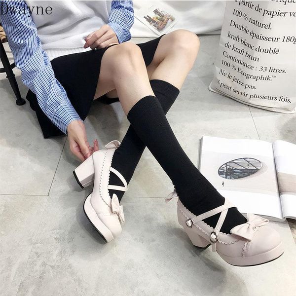 

dress shoes 2021 bow sweet wind thick with comfortable round head women, Black
