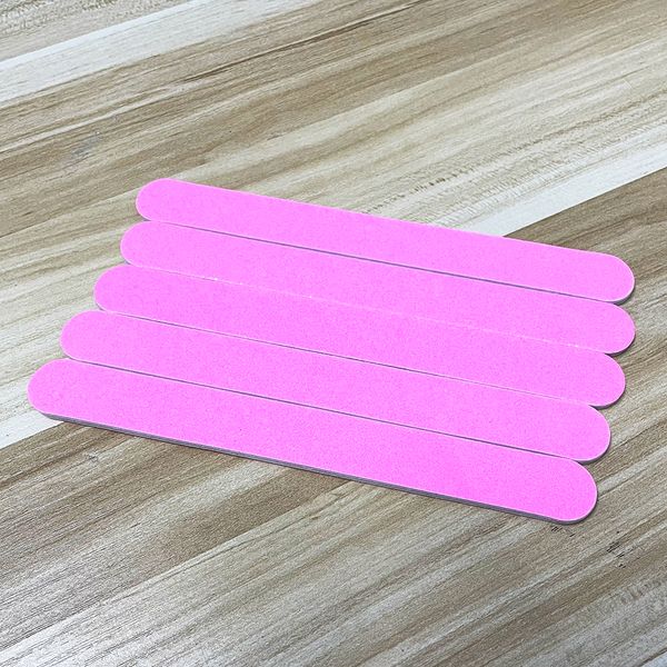 100Pcs / Lot Pink Nailfile Grit # 180 Carta vetrata Lime per smeriglio NailArt Salone di bellezza / Strumento per unghie fai da te Professonal In-Stock / Pronto per la spedizione