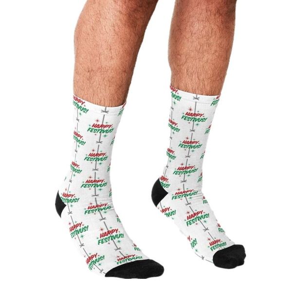 

men's socks funny men happy festivus to all printed hip hop cute boys street style crazy novelty for, Black