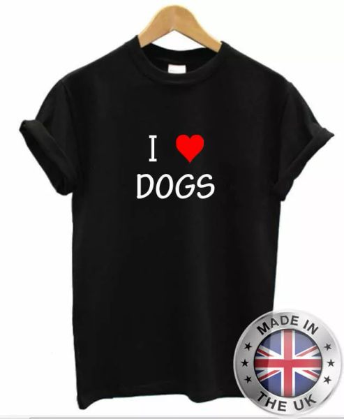 

I CorazÃ³n Love Dogs Camiseta, White;black