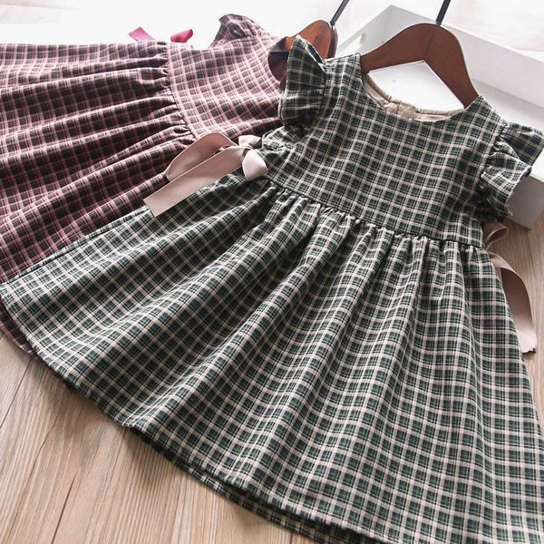 

girl's dresses baby girls plaid vest dress wholesale autumn 2021, Red;yellow