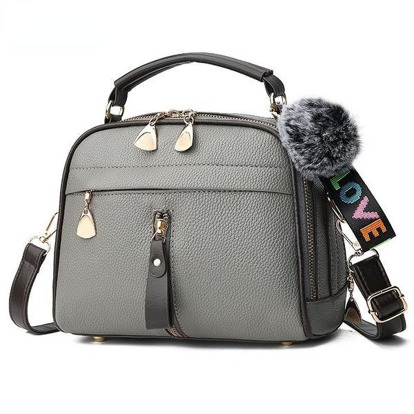 

evening bags fashion women handbag pu leather messenger bag with ball toy female shoulder ladies party purse solid crossbody