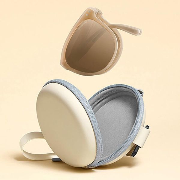 

sunglasses foldable with box vintage classic sun glasses women shopping travel colorful uv400 lunette de soleil femme fashion, White;black