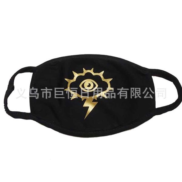 

stamping gold big tooth monster mask gold powder printing