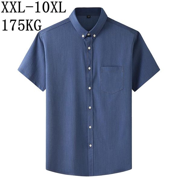

7xl summer casual oxford men's shirts short sleeve comfortable loose shirt men business camisa hombre, White;black