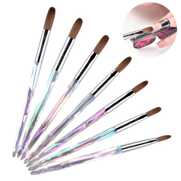 

nail brushes crystal uv gel polish builder acrylic pen paint brush kolinsky diy carving art tools powder decor, Yellow