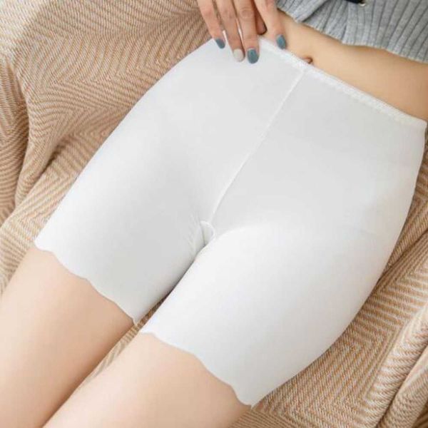

women's panties ice silk seamless safety pants high-elastic self-cultivation tight-fitting without bottom insurance short, Black;white