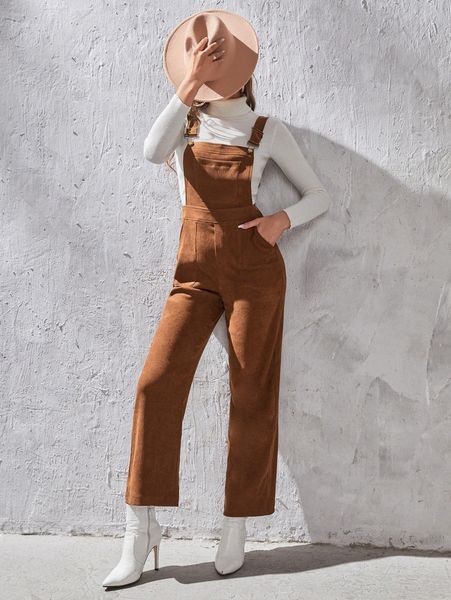 

tall slant pocket corduroy overall jumpsuit without f4ap#, White