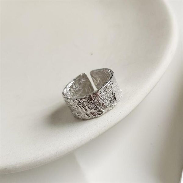 

wedding rings 925 sterling silver large for women engagement jewelry personality exaggerated girls open irregular finger band, Slivery;golden