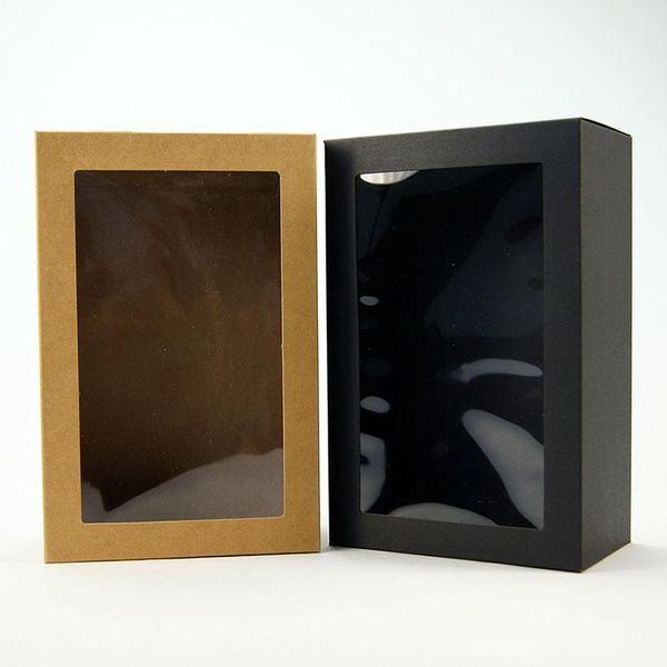 

gift wrap 6pcs rectangle kraft paper box christmas packaging boxes with clear window year wedding party cookie candy cake
