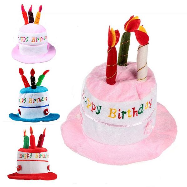 

cloches 2021 summer cosplay party props fashion multicolor birthday cake candle hat short plush amusement supplies