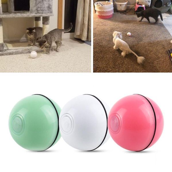 

pet cat toy led luminous ball usb charging smart funny cats toys automatic rolling balls