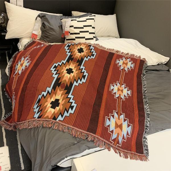 

blankets national style retro geometry throw blanket sofa cover winter casual for plane travel bed supplies bay window