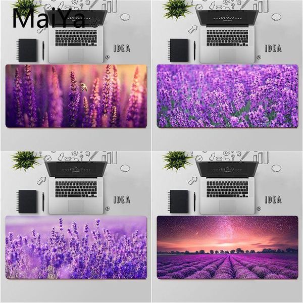 

mouse pads & wrist rests maiya simple lavender purple flowers rubber durable deskmousepad large pad keyboards mat