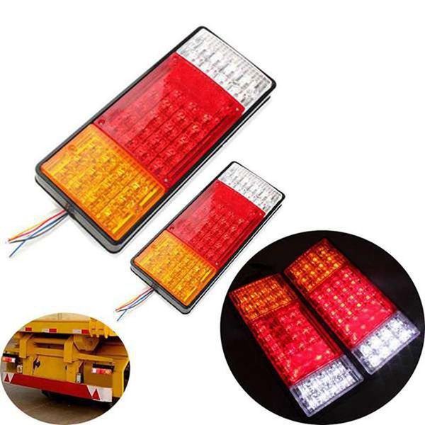

working light 2pcs waterproof 12v taillights car truck rv van bus rear tail trailer lights signal indicator brake sreverse lamp