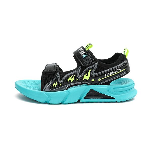 

new 2021 summer kids sandals boys fashion sandalias children shoes non-slip soft bottom leather boys sandals for child 581, Black
