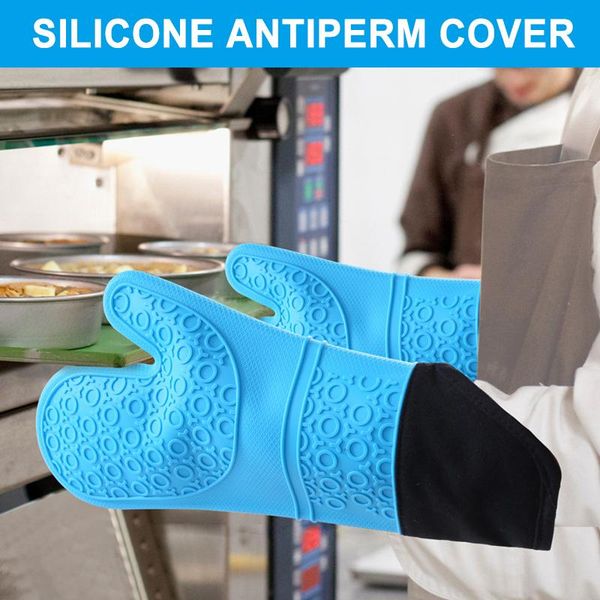 

thicken silicone oven mitts gloves heat resistant non-slip for kitchen cooking baking nin668 disposable