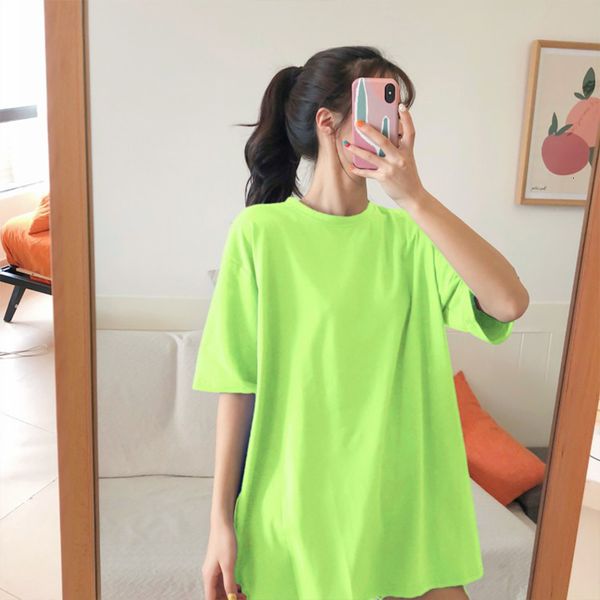 

women's t-shirt tee shirt solid color basic t women casual o-neck harajuku summer female korean white tshirt streetwear clothes vxq8