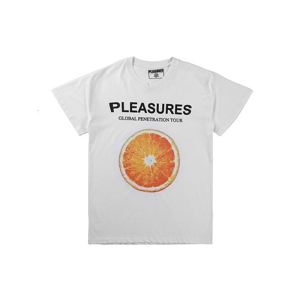 

2021ss pleasures women big lemon shirts hiphop streetwear men cotton white t shirt short sleeve tess for summer, White;black