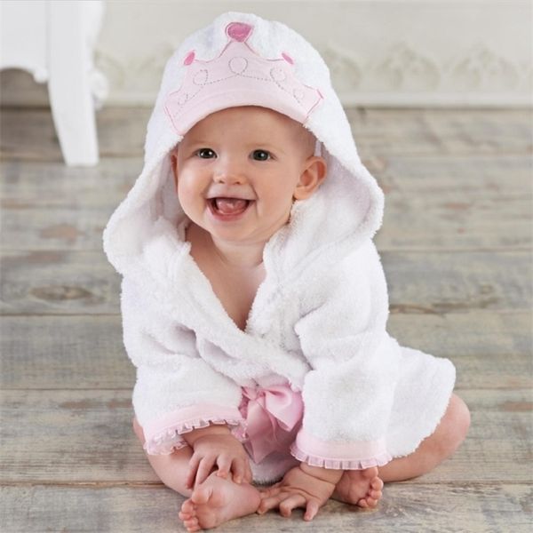 

princess crown children bath towel newborn blankets baby girl bathrobe hooded bath towels baby stuff terry pajamas coat 210413