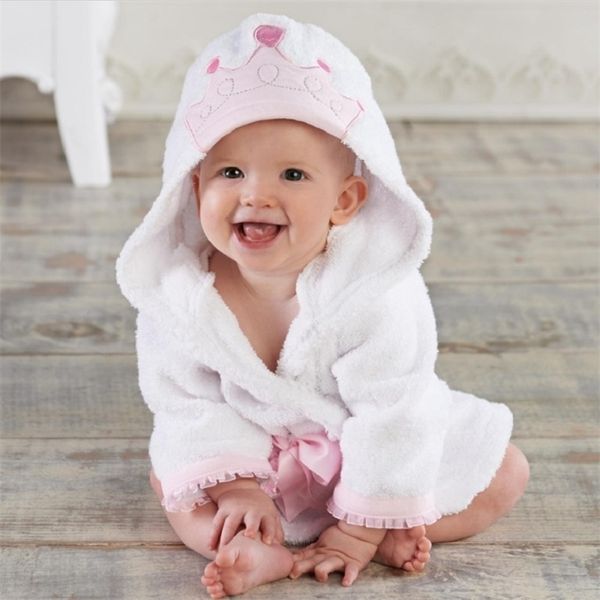 Prinzessin Krone Kinder Badetuch Neugeborenen Decken Baby Mädchen Bademantel Mit Kapuze Badetücher Baby Sachen Terry Pyjamas Mantel 210413