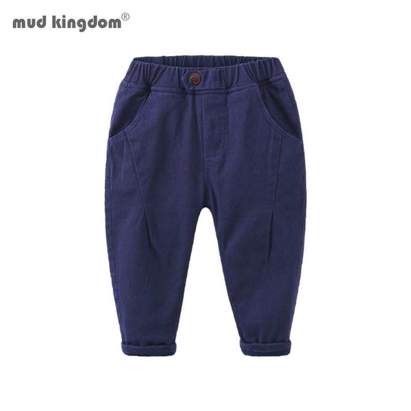 

mudkingdom boys cargo pants kids autumn winter fleece fashion thick warm elastic waist trousers for 210615, Blue