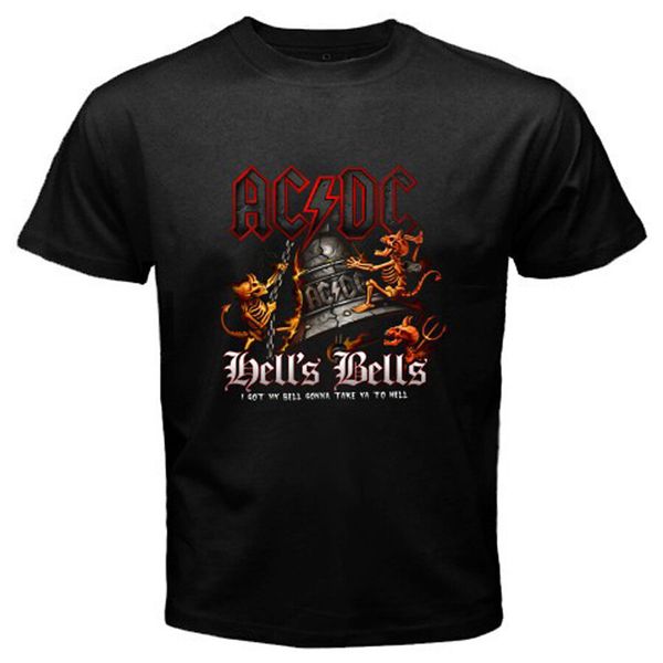 

AC DC Hell's Bells Logo Men's Black T-Shirt Size S-3XL 100% cotton, White;black