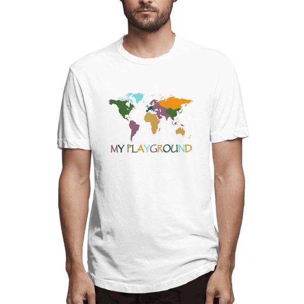 

men's t-shirts my playground map men t shirt hipster tees short sleeve round collar 100% cotton party clothing, White;black