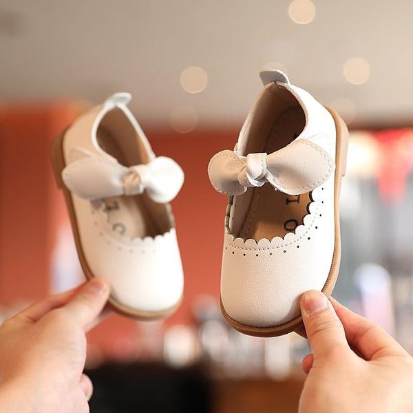 

all match sweet girls soft leather flat shoes bowtie korean style anti-skid 1-8 years old kids t21n03ls-55, Black;grey