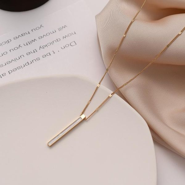

pendant necklaces elegant long necklace personality bar gold plated jewelry for women yp8438, Silver