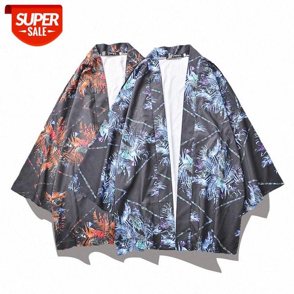 

chinese style retro han and tang dynasty three-quarter sleeve robe japanese starry sky print shirt thin loose jacket #gh7x, White;black