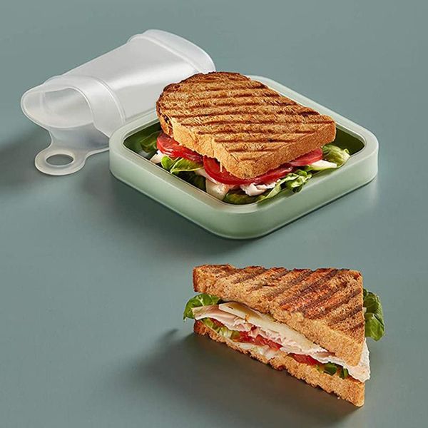 

dinnerware sets silicone sandwich box portable reusable storage container microwavable leakproof lunch kids school breakfast case