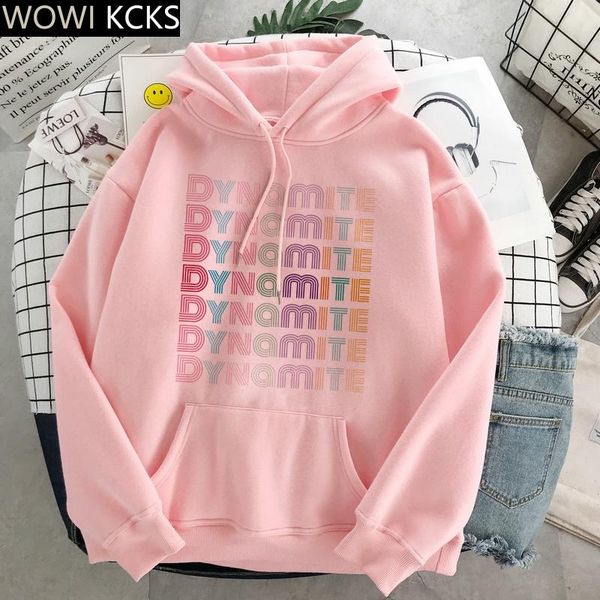 

women's hoodies & sweatshirts dynamite letter korea harajuku autumn streetwear k winter clothes women oversized hoodie pink crewneck sw, Black