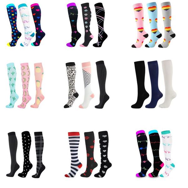 

compression socks athletic men women graduated breathable nursing fit running outdoor hiking flight for am sports, Black