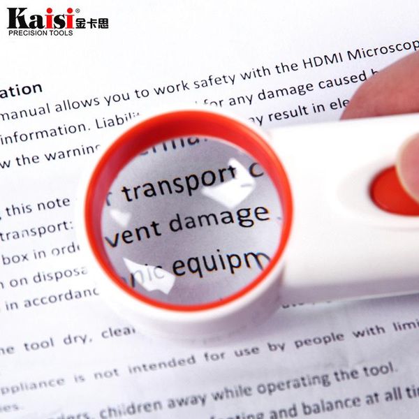 

professional hand tool sets portable 10x magnifier magnifying glass illuminated leds handheld light magnified for reading