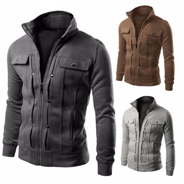 

spring autumn men's cardigan multi button hoodies fashion sweatshirt casual male tracksuits men brand clothing & sweatshirts, Black