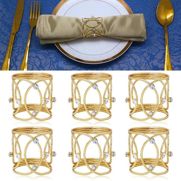

pcs rhinestone metal napkin rings set handmade serviette buckle holder for dining table wedding holiday dinner parties decor