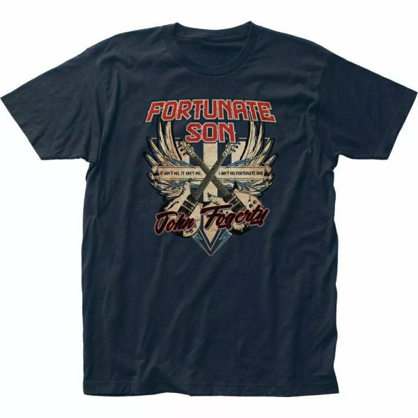 

john fogerty fortunate son t shirt mens licensed rock n roll band ccr tee navy, White;black